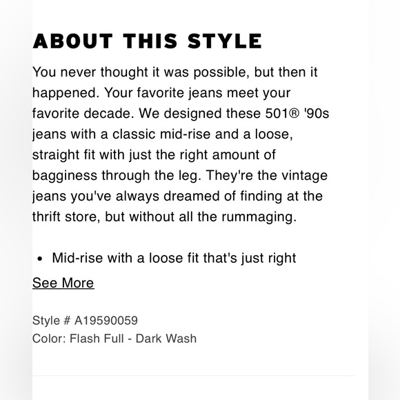 Levi’s 501 Original 90’s Mid-rise Straight Leg Denim Jeans. Size 24 - Picture 8 of 14